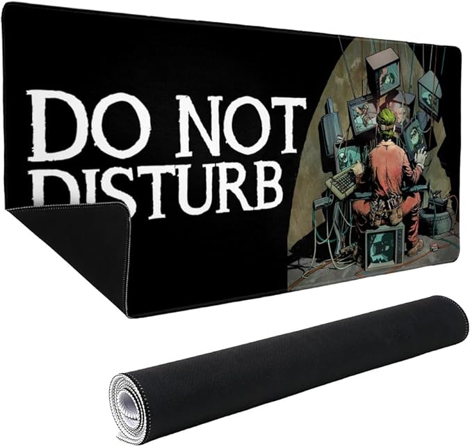 Batman Do Not Disturb The Joker Large Gaming Mouse Pad Desk Mat with Stitched Edges Non-Slip Base for Gamer Home and Office 31.5 x 15.7
