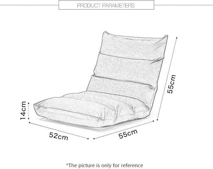 Adjustable 5Position Floor Chair -Pillow Gaming Chair-Cushion Dorm Rocker-Gamer-Comfy for Reading Game Meditating-Simplicity Style-and Free Long Bolster Pillow(Beige)