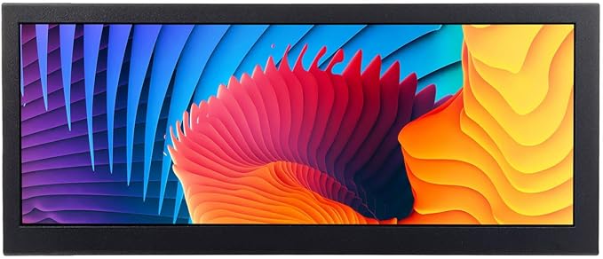 VSDISPLAY 12.3'' Portable IPS LCD Monitor 1920x720 Stretched Bar Display VS123ZJ-V823 with USB Video InputSupports 180 Degree Image Rotationas an Extra Screen for PC Laptop Game Cabinet