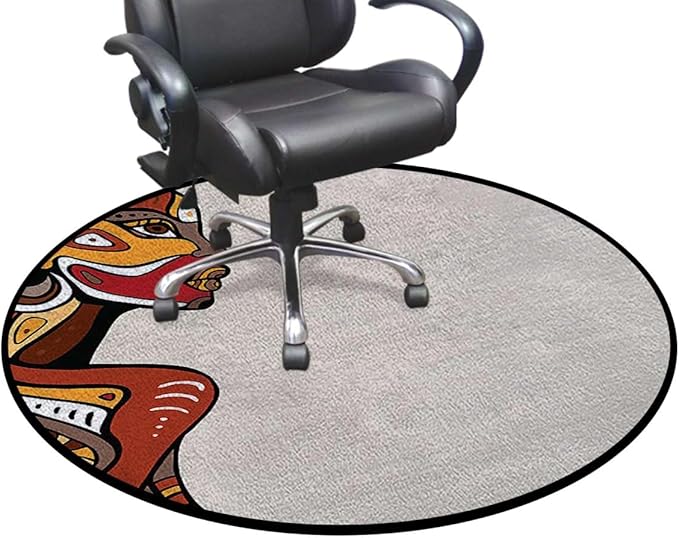 Brown and Cinnamon Round Carpet Playmat - Play Learn and Have Fun SafelyCrawling Mat Educational Soft Rug Shower/Birthday Gift Tribal Exotic Beauty Woman Figure Diameter 55 in