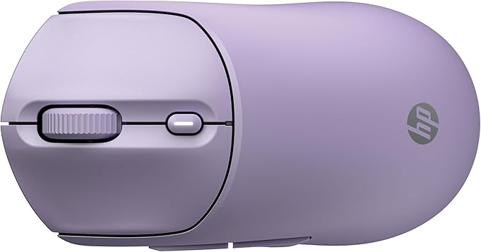 HP 400 Quiet Wireless Mouse Dual Bluetooth &amp 2.4GHz Soft Silicone Quiet Clicks Microsoft Wheel 24-Month Battery 6000 DPI Ambidextrous Eco-Friendly Design Multi-OS Purple