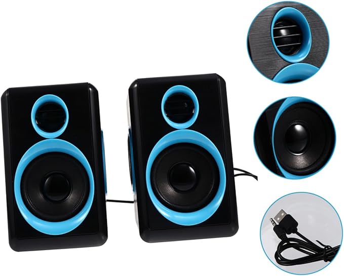 Mikinona Mini USB 2.0 Laptop Speaker Surround Sound Computer Speaker for Desktop Pc Portable Mini Loudspeaker for Home Office Use Compatible with Notebook and Laptop Devices