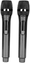 Cuifati Cordless Microphone Dual Digital Dynamic Microphone with Receiver 50m Range 3.5mm Adapter Microphone with Smart LED Display for Singing Karaoke Meeting Wedding (Black)
