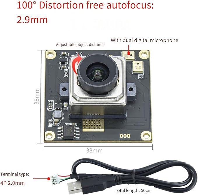Advanced 12MP USB Camera with IMX577 Sensoring Digital Microphone 3840x3040 30FPS for Streaming and Remote Teaching