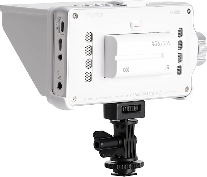 VILTROX 5.5 Inch Portable On-Camera Monitor 4K Touchscreen HDMI Video Field Monitor 1920×1080 Wide Viewing Sunshade Hood HDMI in and outputs 3D LUTs (White)
