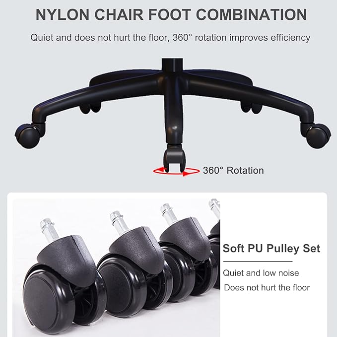 Big and Tall Gaming Chair Home Office Desk Chair PU Leather Accent Vanity Chair for Living Room Swivel Adjustable Task Chair for Gaming Room