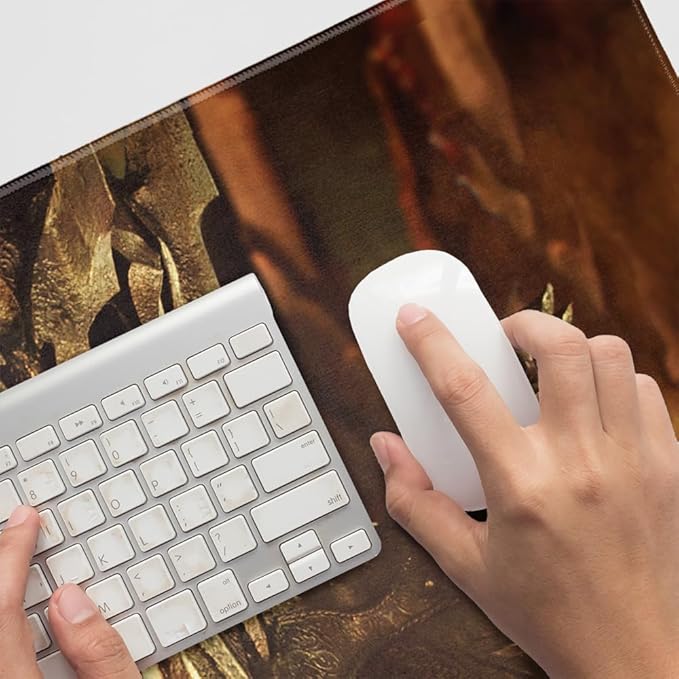 The Lord of The Rings Sauron Character Large Gaming Mouse Pad Desk Mat with Stitched Edges Non-Slip Base for Gamer Home and Office 31.5 x 15.7