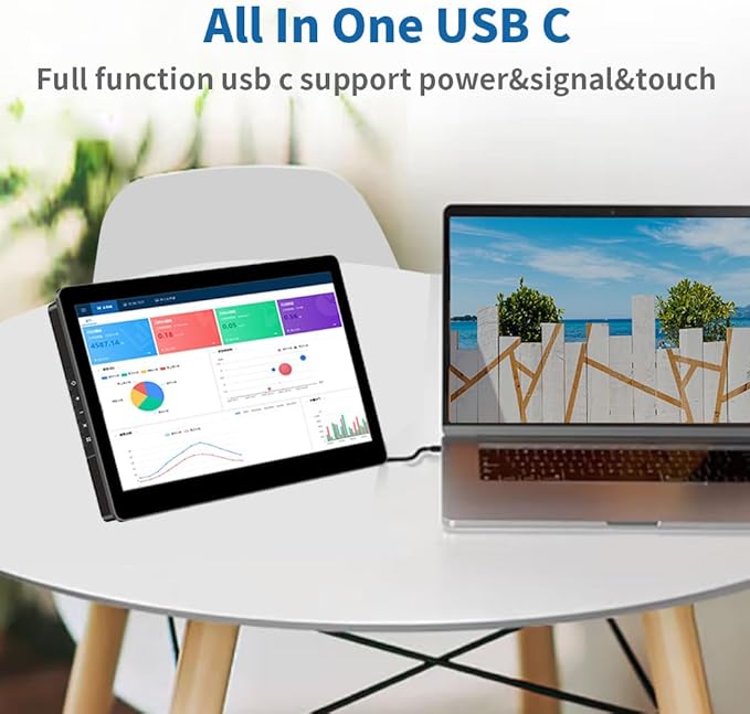 Portable Monitor Touchscreen8.9 Inch Small Monitor for Computer| 1920 * 1200 |16:10|450Nits|Optical Bonding| HDMI/USB-C Port|Mini Display for Raspberry Pi Laptop Mini PC Mac