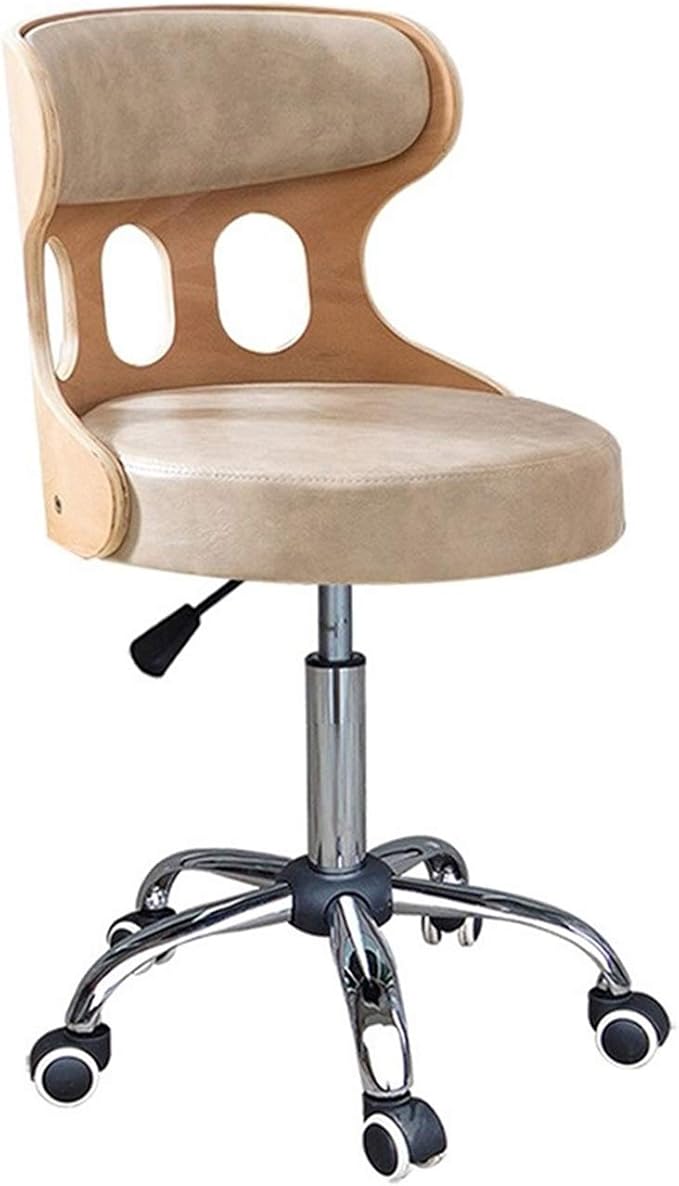 Mlaea Comfy Swivel Task Chair TV Station Lounge Laboratory Chair with Back Support Gaming Club Bar Chair Adjustable Height 40 * 44-54CM(Color:#2)