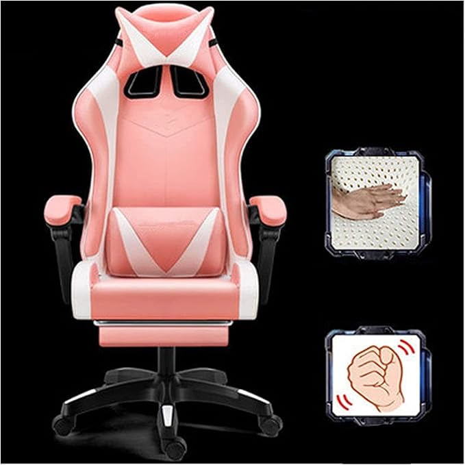 Office Chair Office Chair Home Computer Chair Gaming Chair Gaming Chair Reclining Internet Cafe Back Chair PC Computer Swivel Chair Chair (Color : Pink Size : One Size) Needed