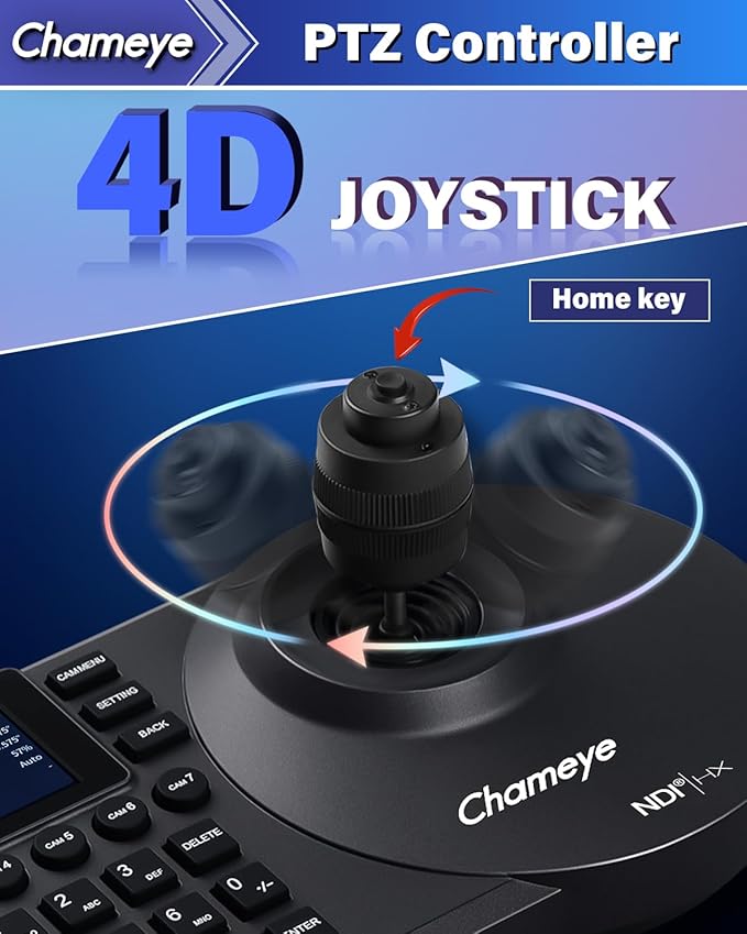 Chameye 4K PTZ Conference Room Camera 10X Optical Zoom AI-Auto Tracking PTZ Camera 4K Bundle NDI PTZ Controller C410+E300