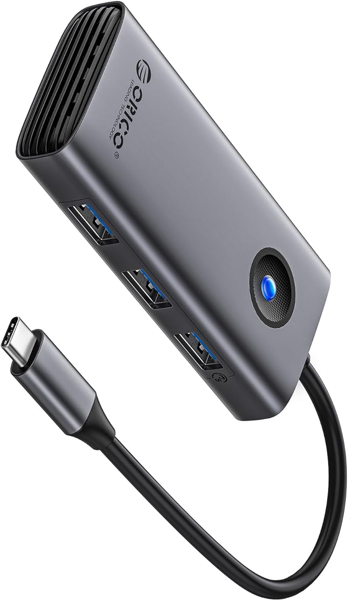 ORICO USB C Docking Station 6-in-1 Laptop Docking Station with HDMI 4K@30Hz 1000Mbps Ethernet 100W PD 3xUSB-A 3.0 USB C Dock Compatible with MackBook/Dell XPS/HP/Surface
