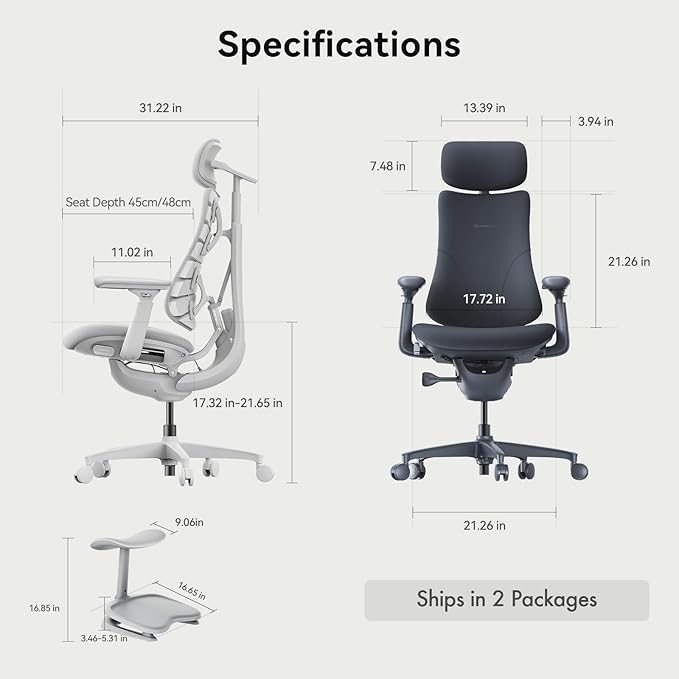 LiberNovo Dynamic Ergonomic Desk Chair + StepSync Footrest Bundle - Comfy Home Office Chair with Adaptive Lumbar Support 160° Recline &amp Built-in Spine Stretch Green+45cm