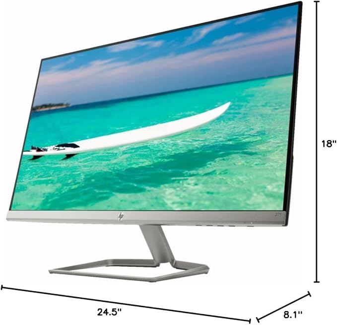 HP 27 Widescreen IPS LED Full HD (1920x1080) Monitor 5ms Response Time 10000000:1 Contrast Ratio FreeSync 2X HDMI and 1x VGA Input 178░ View Angle 75Hz Refresh Rate Natural Silver