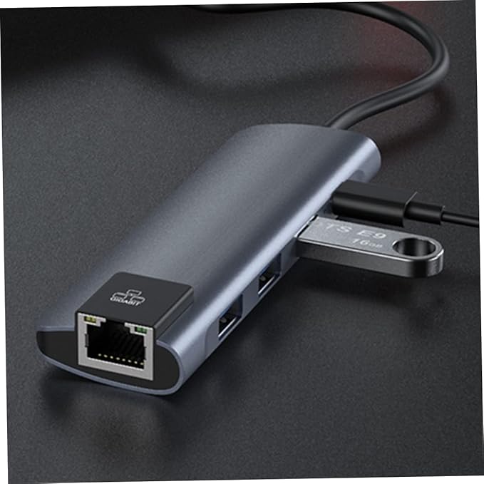 Angoily Type C Docking Station with Pd Charging Port Multi Port USB Hub Adapter for Laptop Compact Design Durable Material Access No Driver Required