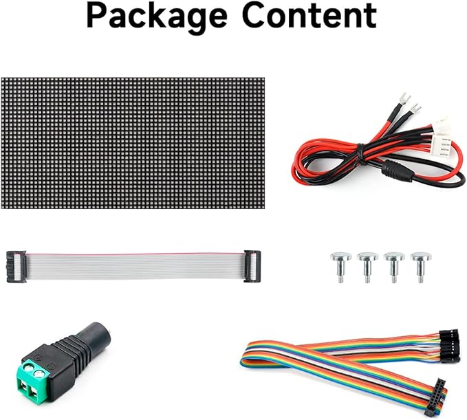 RGB Full-Color LED Matrix Panel 64x32 Pixels 2.5mm Pitch 2048 Individual RGB LEDs Adjustable Brightness Support Raspberry Pi/Raspberry Pi Pico/ESP32/Ardu Display Text Colorful Image/Animation