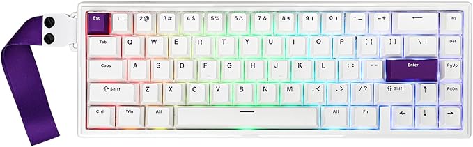 EPOMAKER HE68 Hall Effect Keyboard 8000hz Polling 0.01mm Adjustable Trigger 0.125ms Latency Creamy Gasket Snap Key SOCD RGB Wired Magnetic Gaming Keyboard for Mac/PC (White)