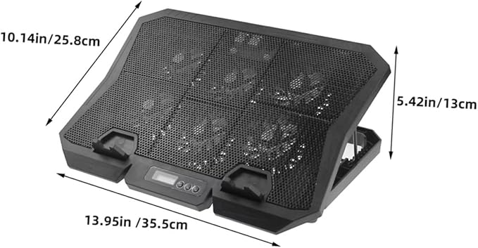 Kisangel Laptop Cooling Pad 15.6 Inch Quiet Fan Stand Adjustable Speed Blue LED Cooler Base for Gaming and Office Laptops USB Powered Cooling Holder for Desktop Use