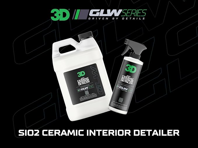 3D SiO2 Interior Detailer GLW Series | Ultimate Deep Cleaning | Ultra Ceramic Protectant |Safe on Leather Vinyl Plastic &amp More | Removes Dust Dirt Grease | DIY Car Detailing | 64 oz