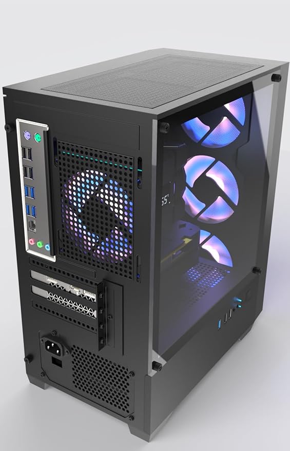 Gaming PC i7 CPU GTX 1660 Super 6GB Graphics 512 GB M.2 16 GB RAM Pre-Built Computer RGB Fans x 4 Win 11 HomeWiFi 6 + BT 5.3 550W PSU (GTX 1660S+512GB+16GB)
