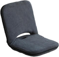 ELEFOCUS 5-Position Cushioned Adjustable Floor Lazy Sofa Chair Breathable Corduroy Fabric Ideal for Reading Meditating(GreyLarge)