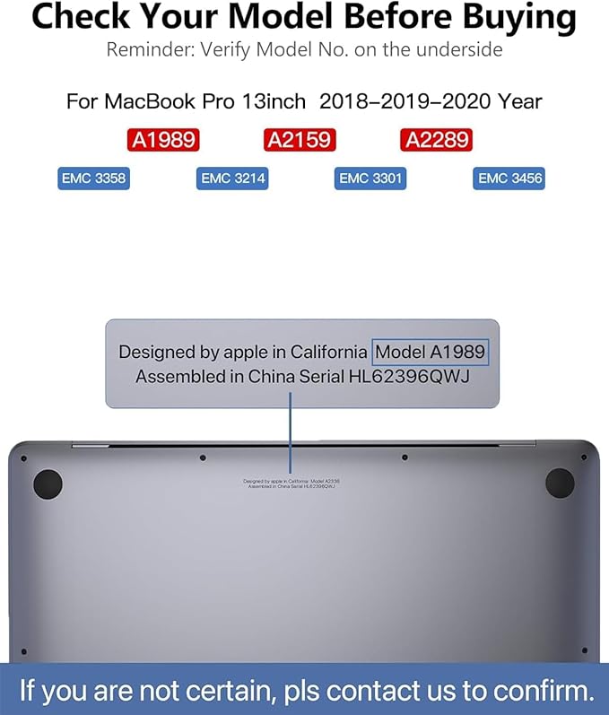A1989 A2159 A2289 Screen Replacement for MacBook Pro 13.3 2018-2019-2020 Year Retina (EMC 3358 3214 3301 3456) 2560x1600 Full LCD Screen Display Assembly with Fix Kit (Gray)