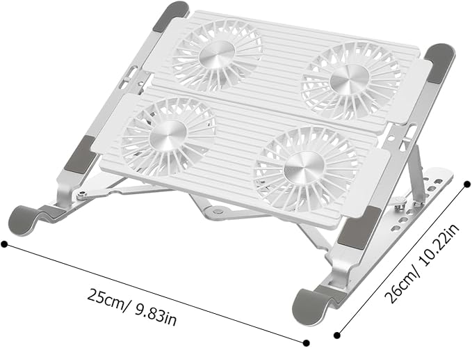 Laptop Cooling Pad Height Quiet - Design Laptop Stand Four Fans for Gaming and Work