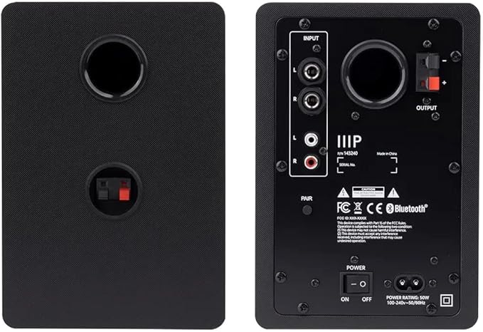 Monoprice DT-3BT 50-Watt Multimedia PC Desktop Powered Speakers with Bluetooth for Home Office Gaming or Entertainment Setup Black