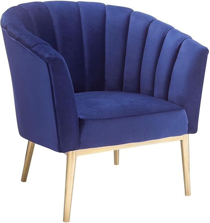 Gaming chair  Modern Ergonomic Chair Tub Barrel Arm Chair Velvet Upholstered Channel Tufted with Gold Metal Legs Accent Club Chair Computer Desk Chair for Home Office Living Reading Room Bedroom ( Co