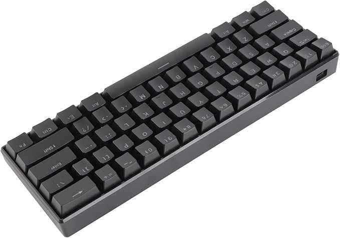 Brrnoo Compact 61 Key RGB Wired Mechanical Keyboard Professional Blue Switches Double Color Injection Portable Gaming Keyboard with Anti Ghosting Design