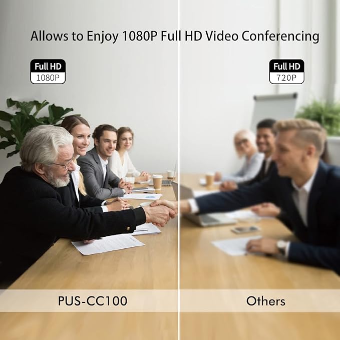 Conference Webcam w/Microphone&ampSpeaker for HD 1080P Video Call All-in-1 Ultra Wide-Angle 110° Camera 19ft Voice Pickup AI Noise-Cancel USB Plug&ampPlay&ampPower Speakerphone&ampCam Meeting