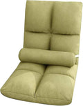 ELEFOCUS Folding Sofa Chair Folding Floor Chair with Waist Pillow Removable and Washable Single Sofa for Bedroom Living Room(Light Gray)