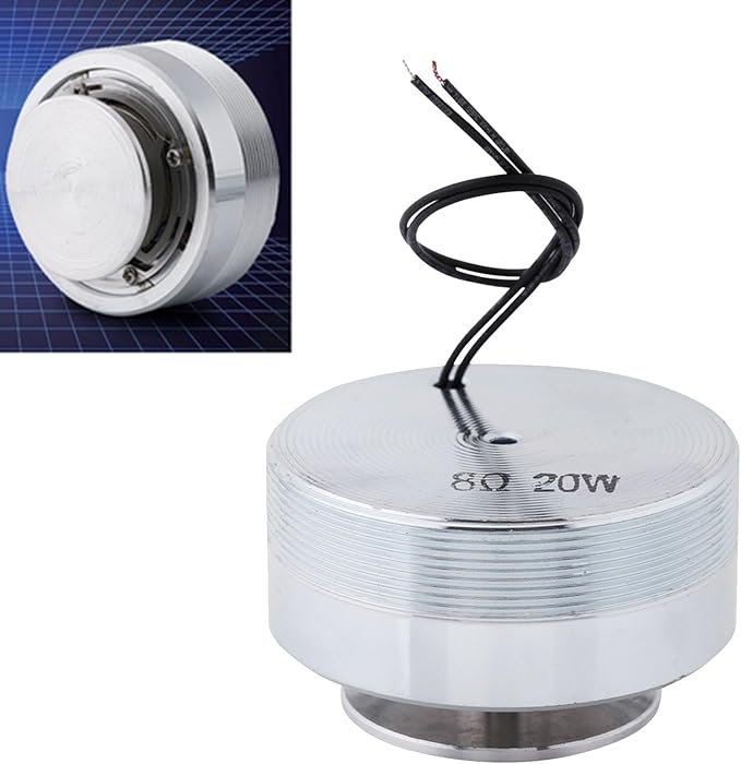 1Pcs 50MM 2Inch Full Range Resonance Speaker with Powerful Vibration Bass for Computer Laptop Smartphone Audio Playback Steel Color Compact Design (8Ω 20W)