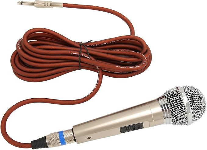 Keenso Dynamic 6.5mm Metal Wired Microphone with 3D Pickup Pattern for Karaoke Live Streaming Professional Microphone for Musicians