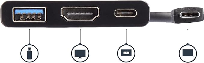 StarTech.com USB-C to HDMI Adapter - 4K 30Hz - Thunderbolt 3 Compatible - with Power Delivery (USB PD) - USB C Adapter Converter (CDP2HDUACP)