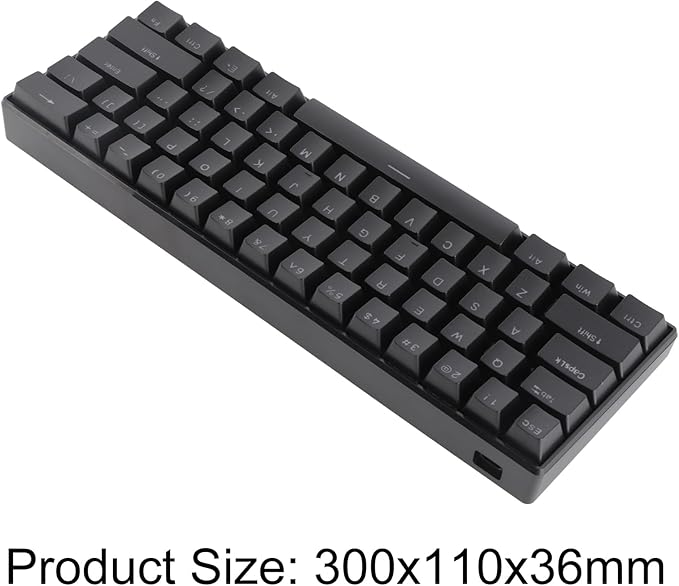 Brrnoo Compact 61 Key RGB Wired Mechanical Keyboard Professional Blue Switches Double Color Injection Portable Gaming Keyboard with Anti Ghosting Design