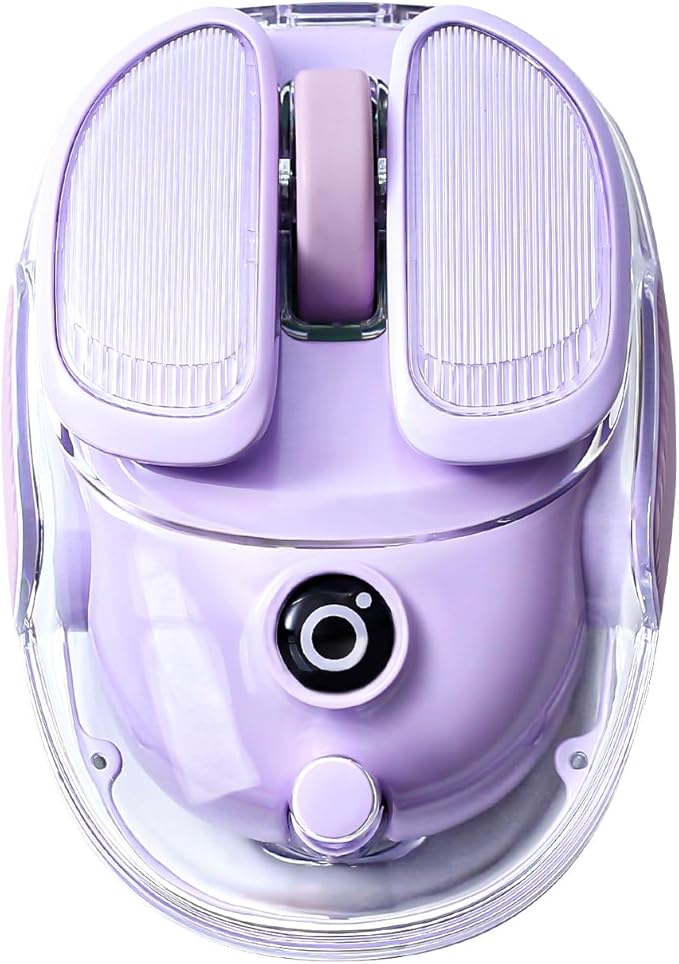 Q9 Chargeable Portable Silent 2.4GHz/Bluetooth Dual Mode Wireless Mouse 4 Adjustable DPI4800 DPI Optical Tracking Mouse with RGB Lighting Compatible Win/Mac/Android/iOS(Purple)
