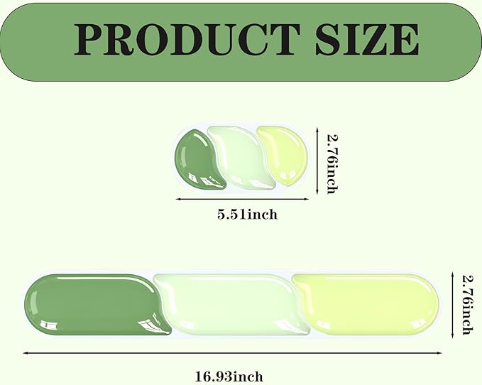 Ergonomic Keyboard Wrist Rest Gel Wrist Rest for Keyboard and Mouse Wrist Support and Keyboard Pad for Typing Pain Relief Anti-Slip Base Suitable for Office Laptop Computer Gaming Green