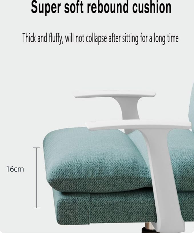Katzowen Office Computer ChairHome Leisure Computer Chair Comfortable backrest Removable Soft Bag and armrest Gaming Chair Not tiltable Heavy Nylon feet Load-Bearing 120kg (Color : Blue)