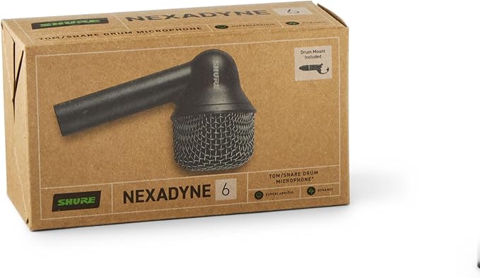 Shure Nexadyne 6 Tom/Snare Drum Microphone with Revonic Technology - Supercardioid Dynamic Mic for Pro Performance Enhanced Isolation &amp Noise Reduction Dual-Engine Transducers Single (NXN6)