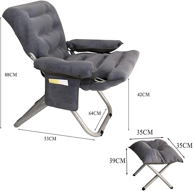 Office Chair Gaming Chair Computer Chair Leisure Chairs Folding Sun Lounger Adjustable Seat Recliners Chair Bedroom Garden with Footstool