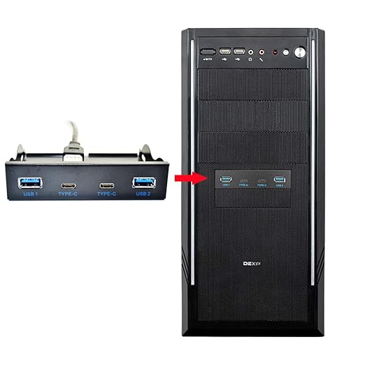Chenyang USB-C &amp USB 3.0 HUB 4 Ports Front Panel to Motherboard 20Pin Connector Cable for 3.5 Floppy Bay