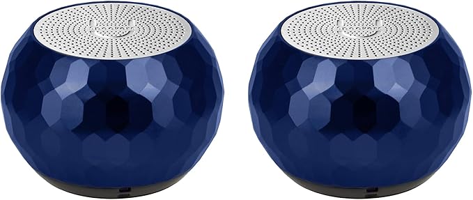Fashionit U Speakers Mini Bluetooth Computer Speaker 2-Pack Bundle with Matching Speaker Built-in Mic &amp Selfie Remote Control for Workspace Desktop Laptop Mobile Tablet PC - Glam Midnight B
