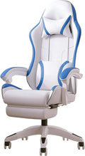 Computer PC Chair Height-Adjustable Swivel Video Game Chair Executive Office with Footrest Lumbar Support