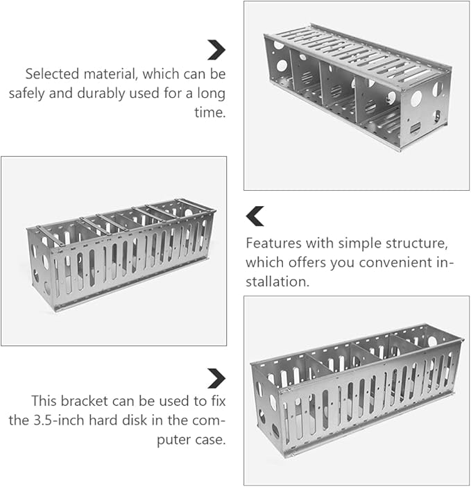 1set Hard Drive Bracket Mounting Cage for Ssd Easy Installation Shockproof Design Multi-Layer Expansion for Home Office Use