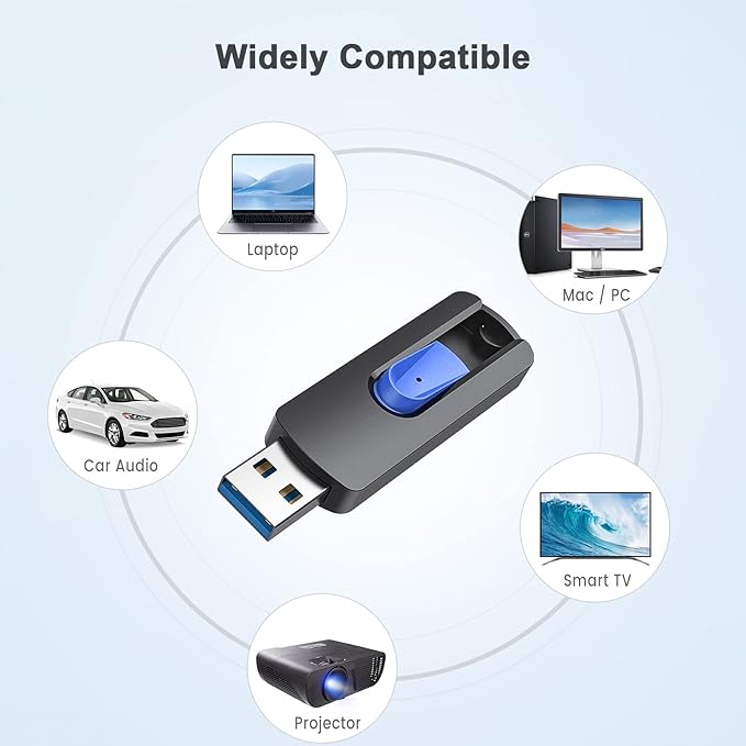 JUANWE 128GB 2 Pack USB Flash Drives Thumb Drive Retractable Slide USB 3.0 Flash Drive Memory Sticks USB Drive Portable with Lanyard Hole Jump Drive for Srotage &amp Backup (128 GB 2 Pack)