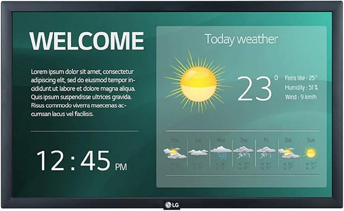LG 22” 22SM3G-B Series IPS FHD LED Back-lit Digital Display with Embedded CMS Quad Core SoC with webOS™ 4.0 Smart Signage Platform &amp Built-in WiFi