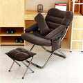 YCKEGEW Lazy Chair IndoorLounge Chair Living RoomFolding Armcharir with Footrests and PillowUpholstered Recliner SleeperReading Gaming Chair (Color : Dark Brown)