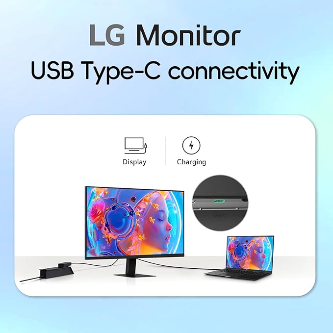 LG 27 inch Monitor IPS QHD (2560 x 1440) 100Hz 99% sRGB HDR10 Black Stabilizer HDMI USB-C 15W PD Dynamic Action Sync Reader Mode Flicker Safe Virtually Borderless Design Tilt Adjustment