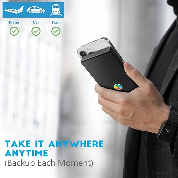 iDiskk [ Slivery + Black 2TB App-le Certified External Hard Drive for iPhone 1615 &amp iPad Android Mobile 2TB Photo StickMacBook and PC